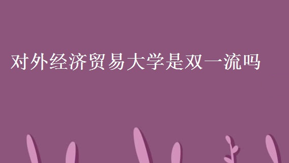 对外经济贸易大学是双一流大学吗 对外经济贸易大学怎么样