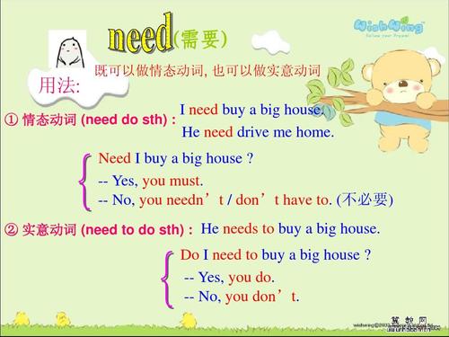 need的用法 need和nee to的区别