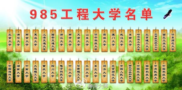 985大学档次划分 985大学分为哪几个档次